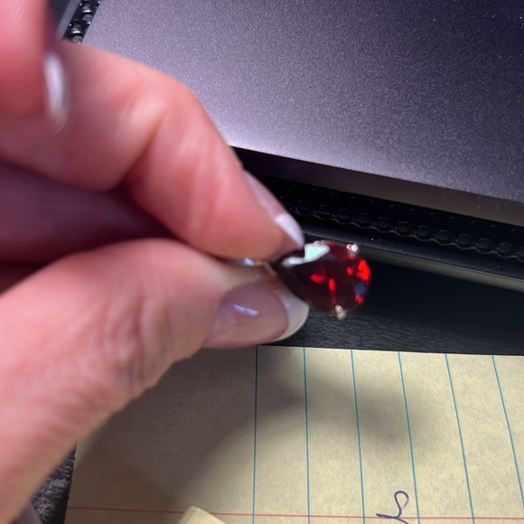 Sterling silver and Garnet pear shaped pendant - Picture 9 of 9